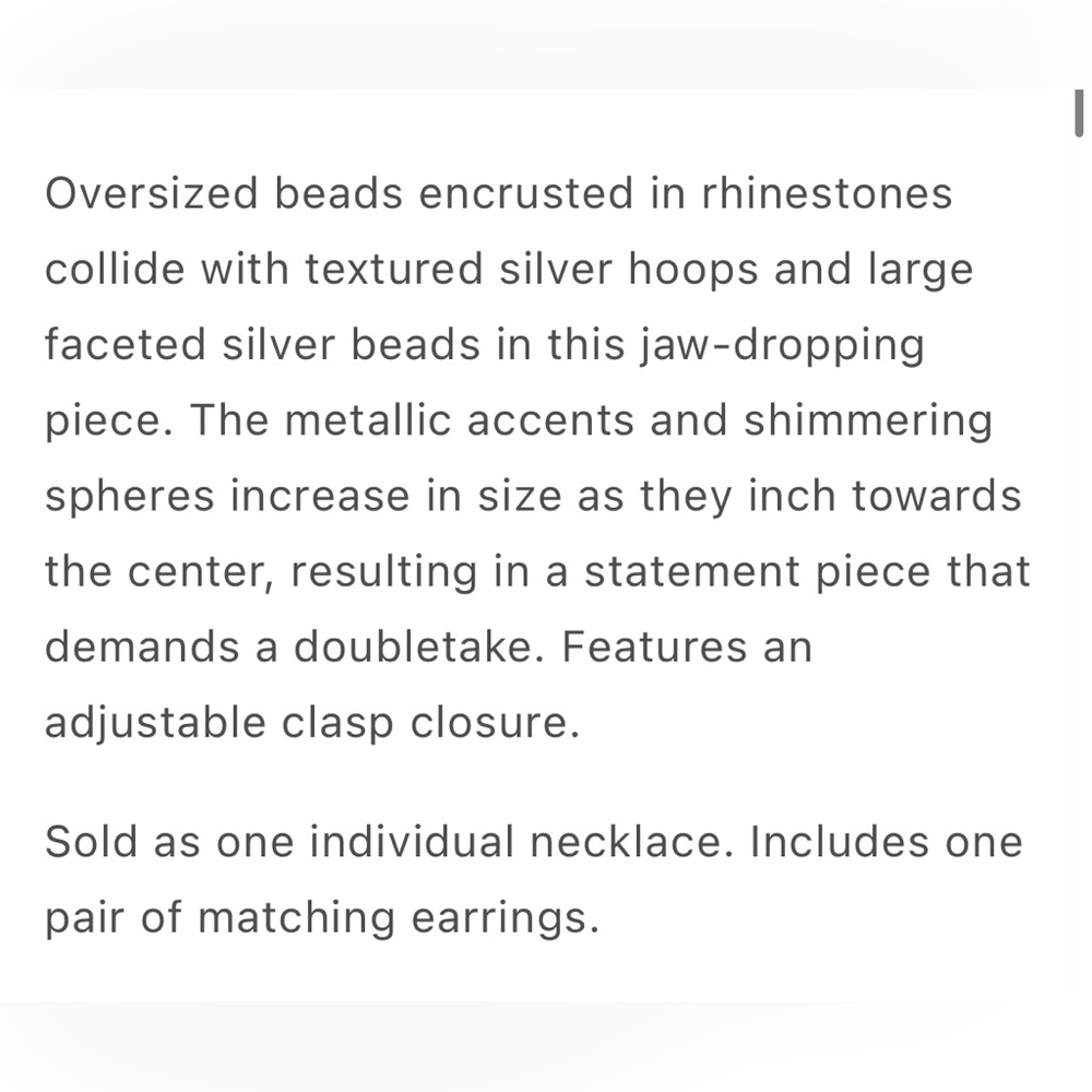 Paparazzi  Zi Collection Silver Beaded Necklace with matching earrings NWT - Picture 4 of 4
